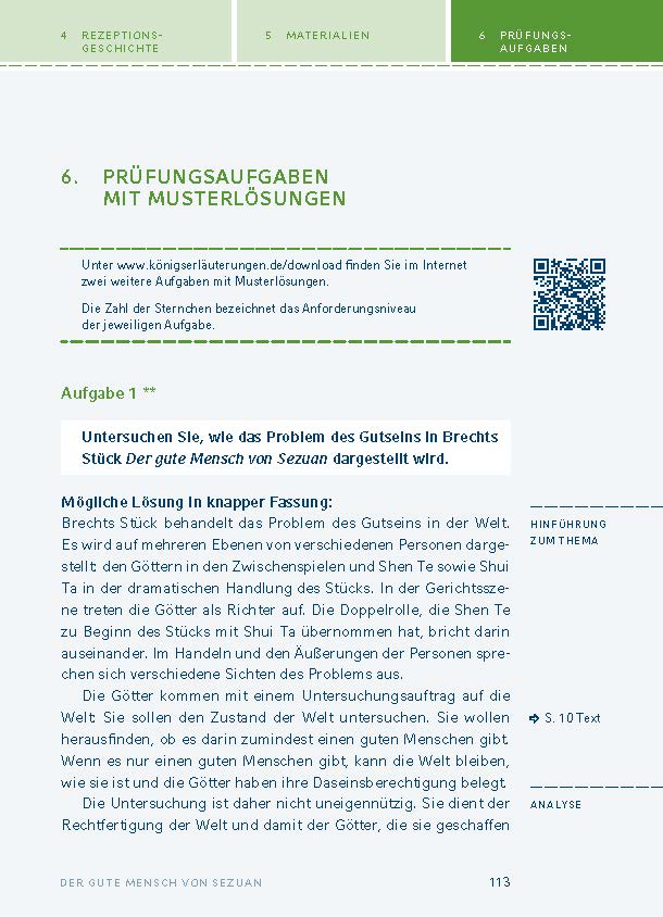 Königs Erläuterungen: Der gute Mensch von Sezuan von Bertolt Brecht.