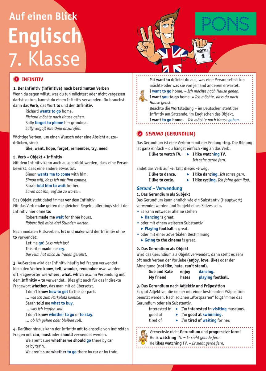 PONS Englisch 7. Klasse auf einen Blick