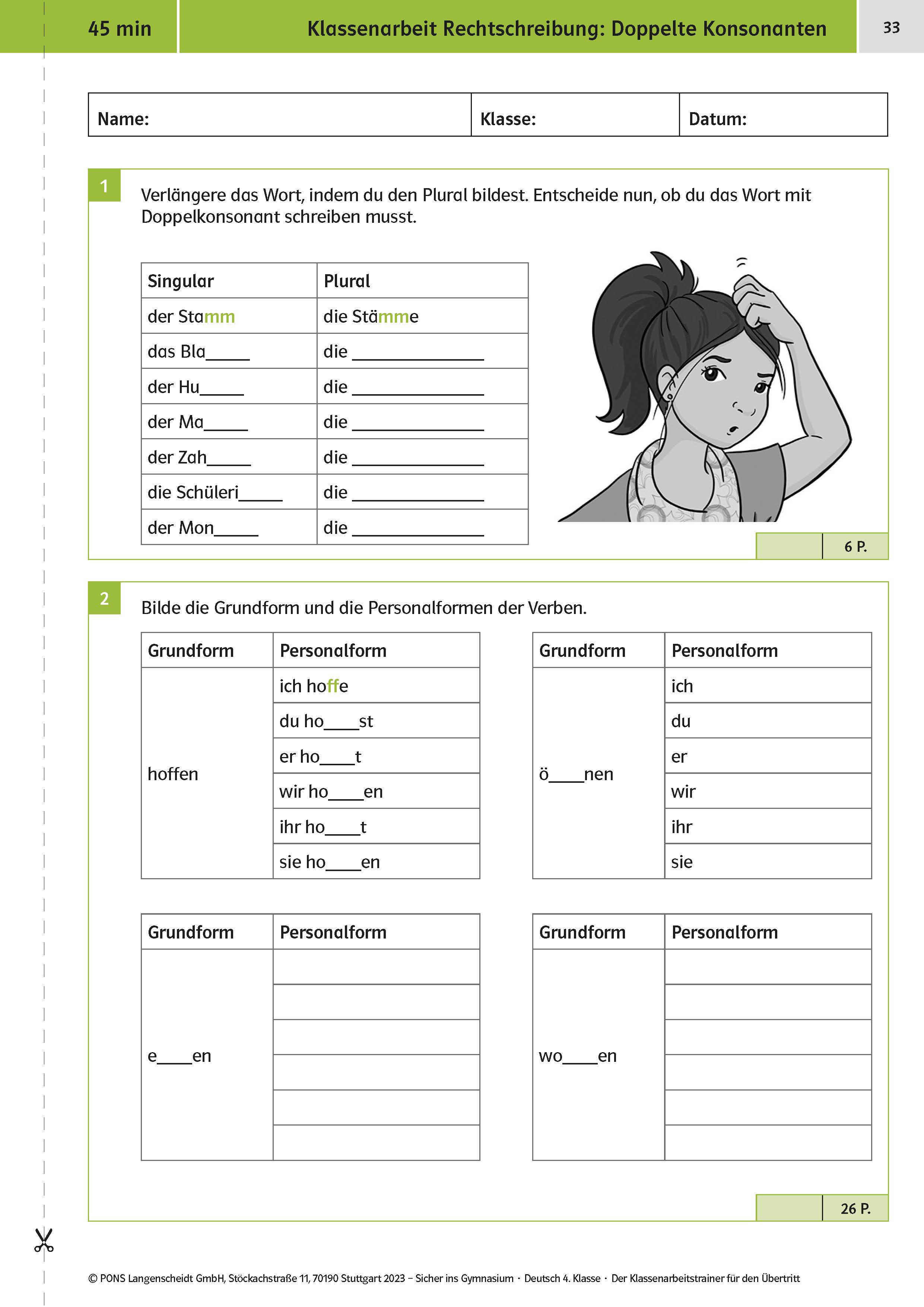 Klett Sicher ins Gymnasium: Klassenarbeitstrainer für den Übertritt Deutsch 4. Klasse
