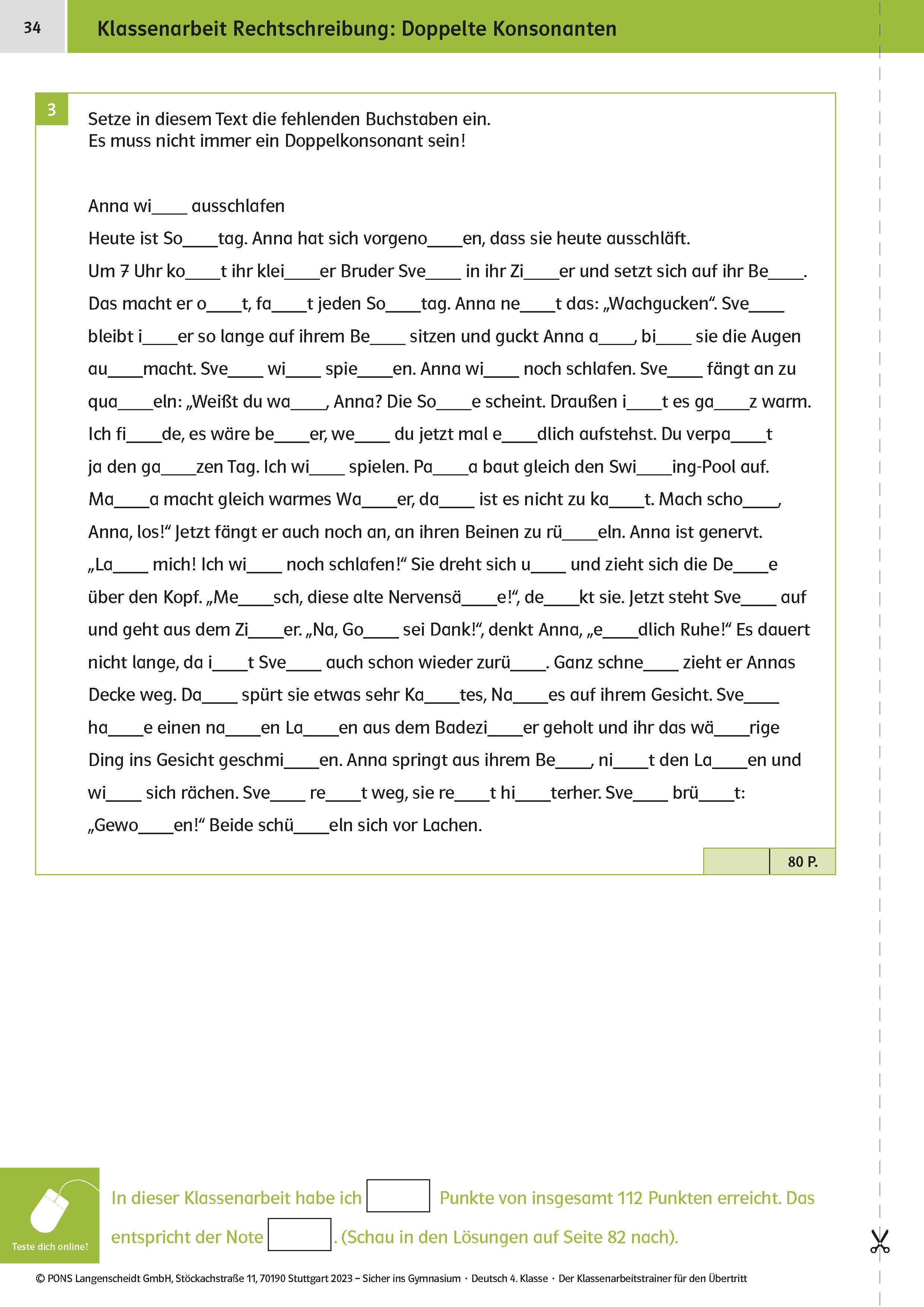 Klett Sicher ins Gymnasium: Klassenarbeitstrainer für den Übertritt Deutsch 4. Klasse