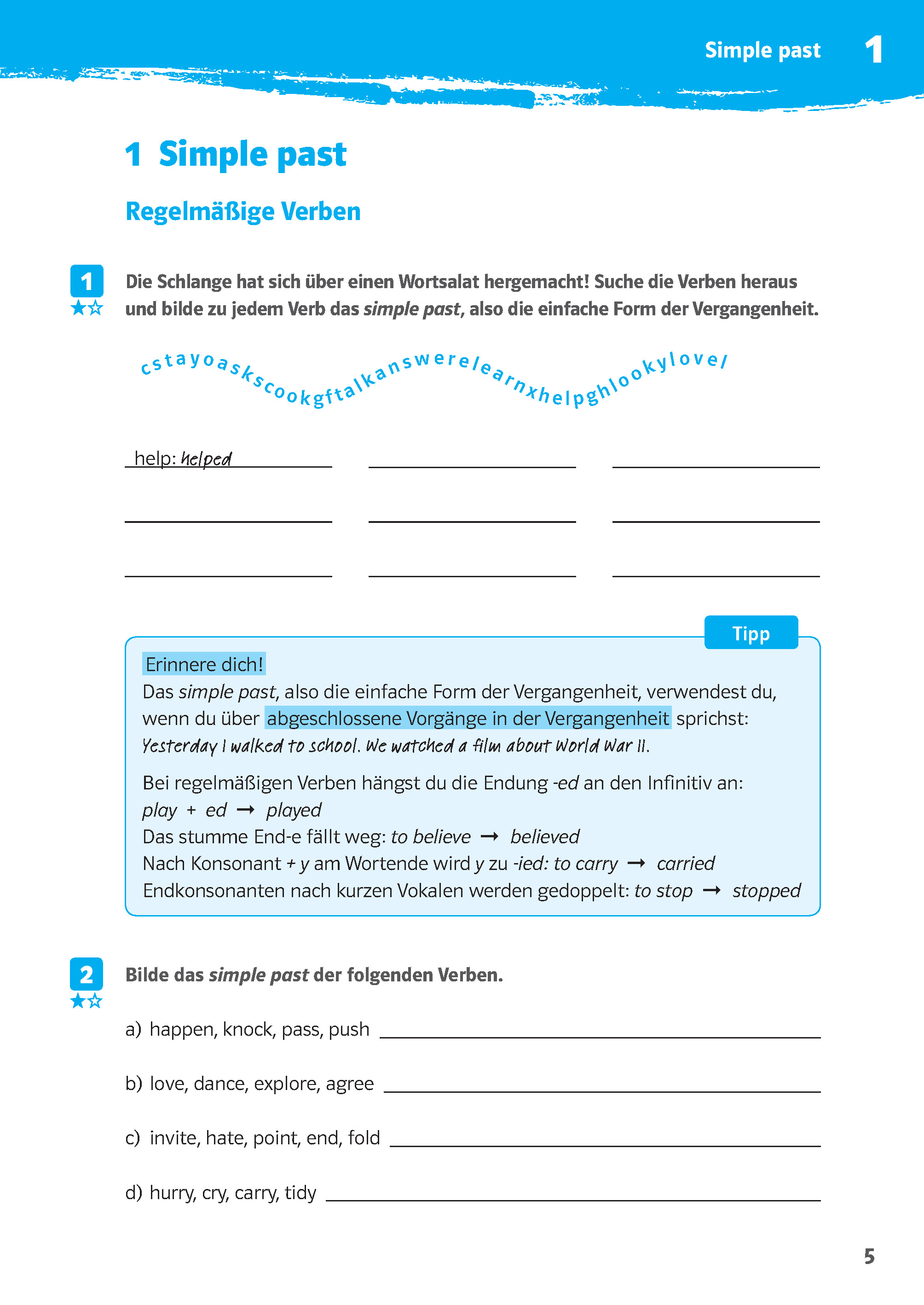 Klett 10-Minuten-Training Englisch Grammatik Simple Past und Present Perfect 6./7. Klasse