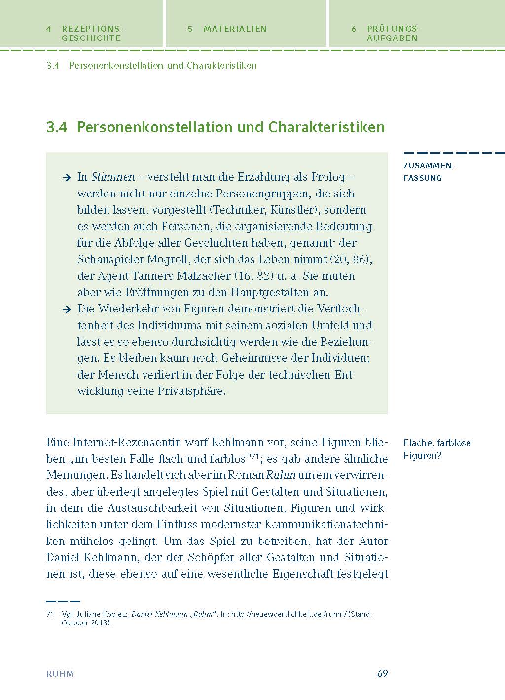Ruhm von Daniel Kehlmann - Textanalyse und Interpretation