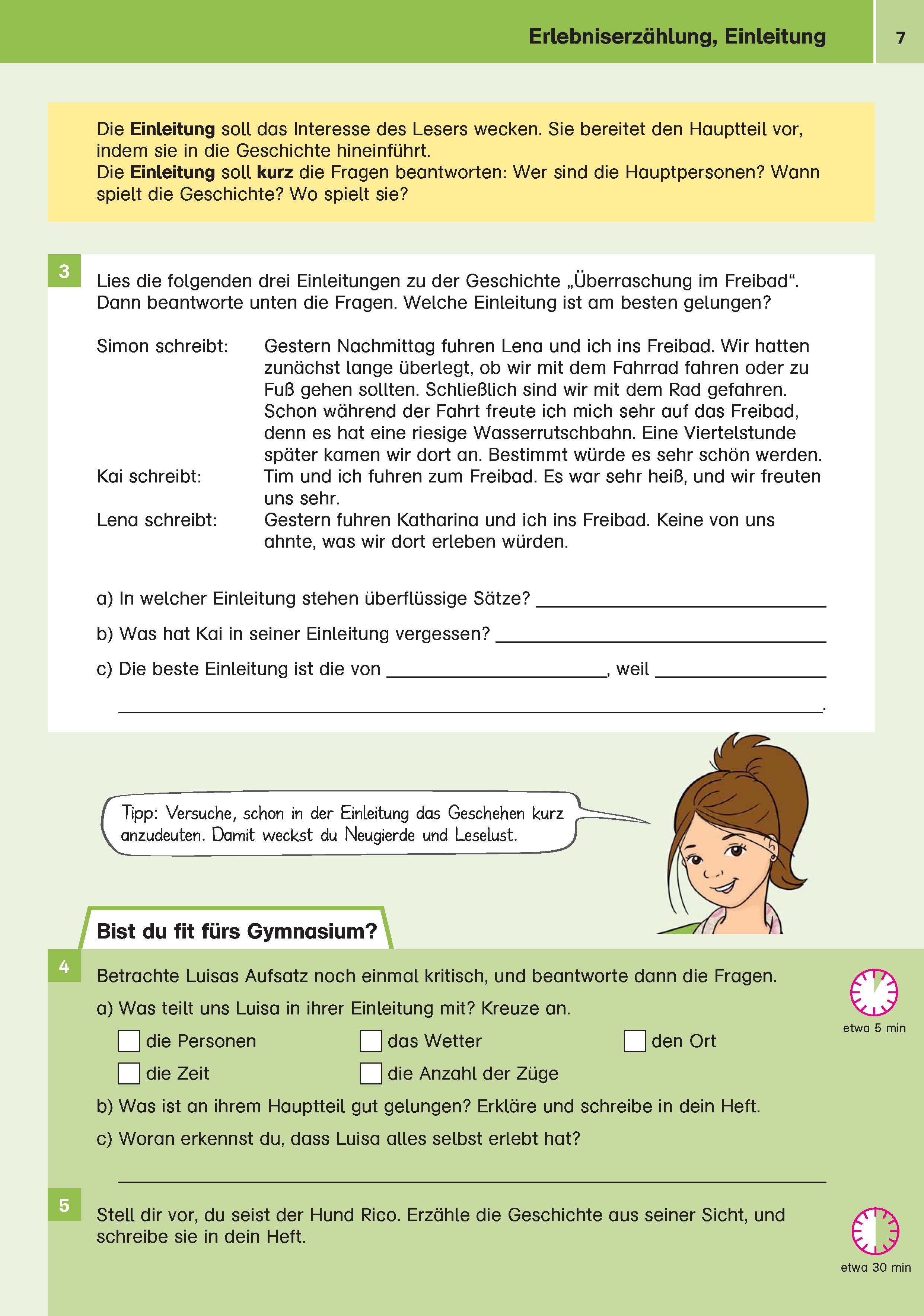 Klett Sicher ins Gymnasium Aufsatz 4. Klasse