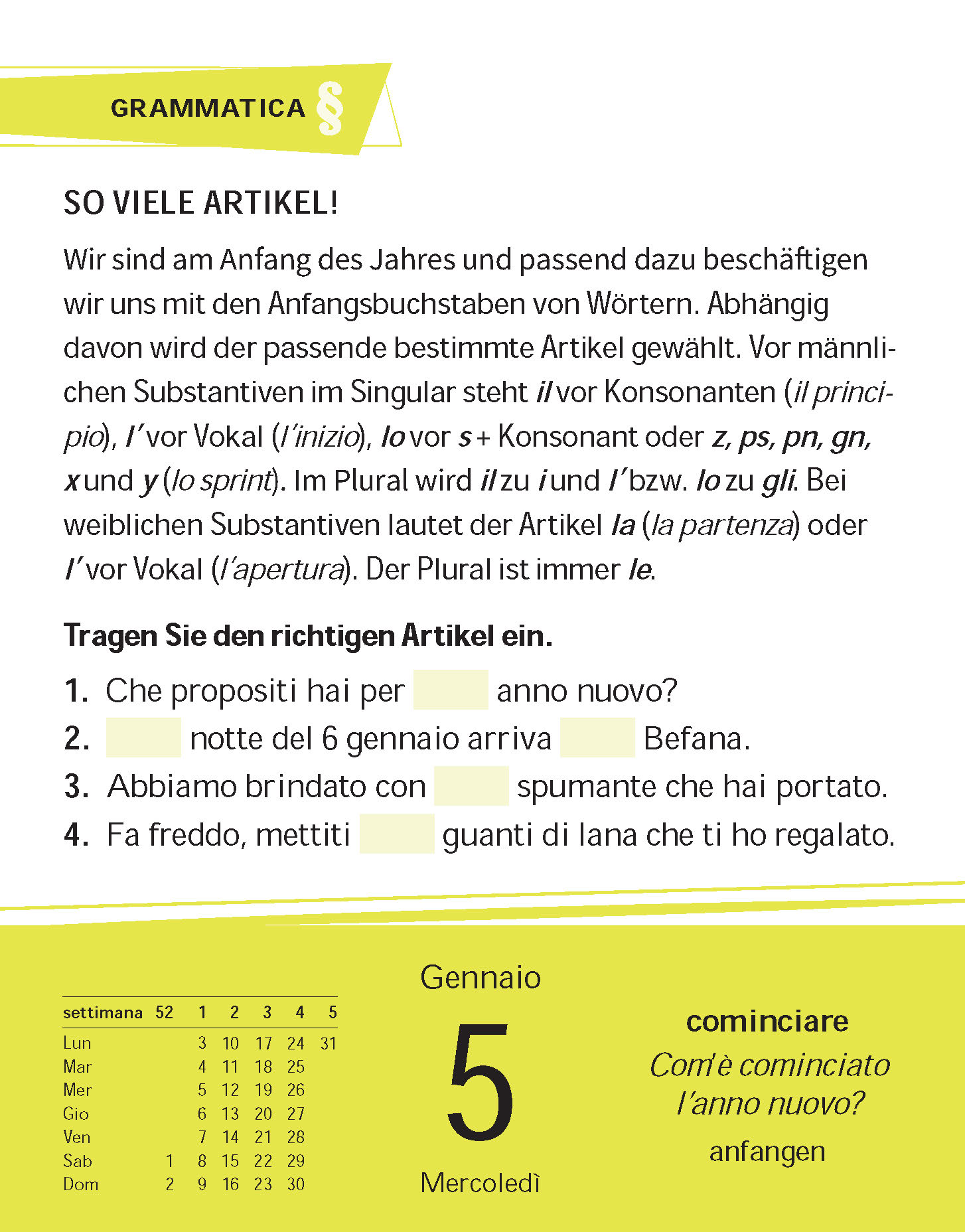 Langenscheidt Sprachkalender Italienisch 2022