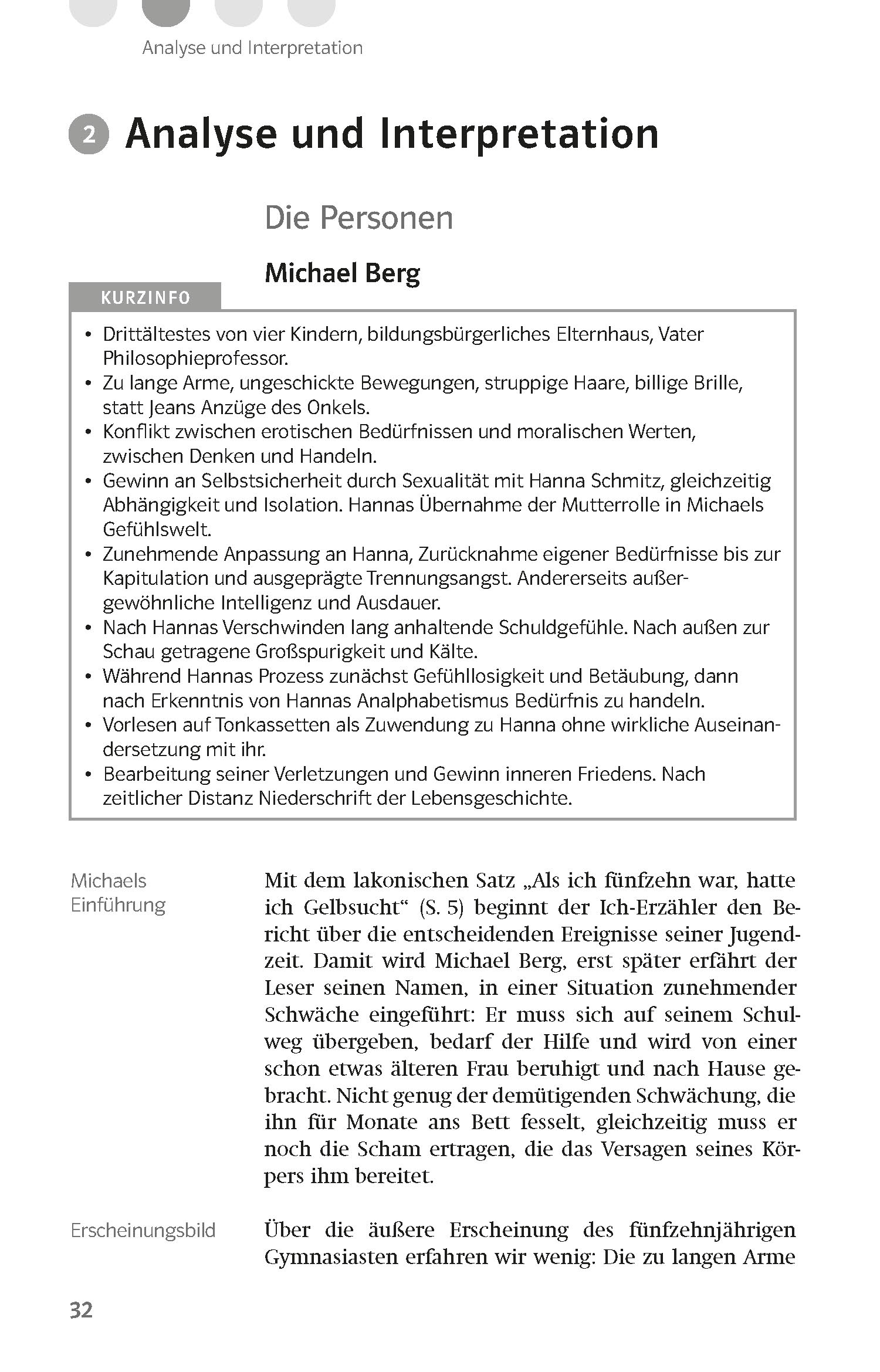 Klett Lektürehilfen Bernhard Schlink, Der Vorleser