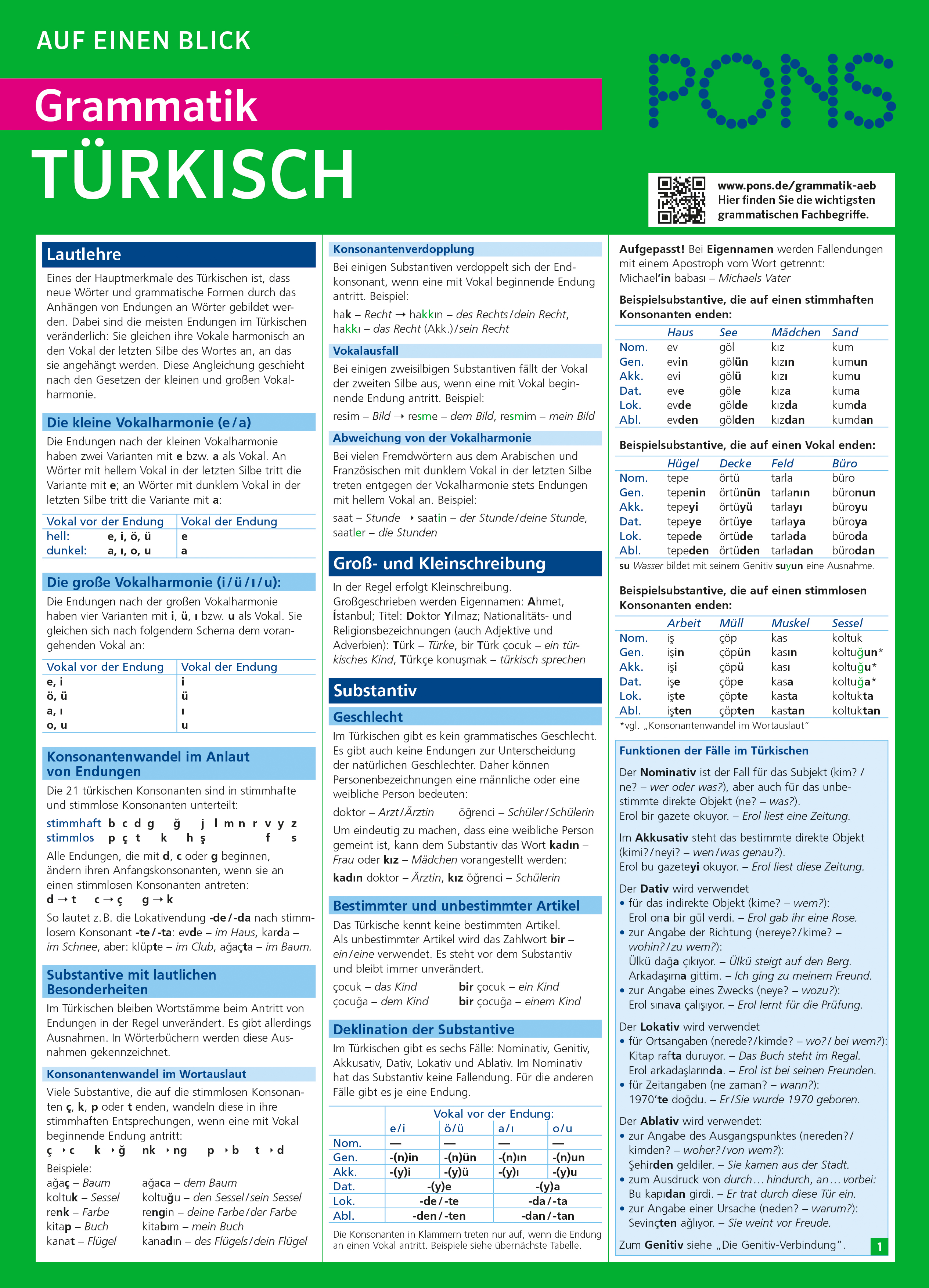 PONS Grammatik auf einen Blick Türkisch
