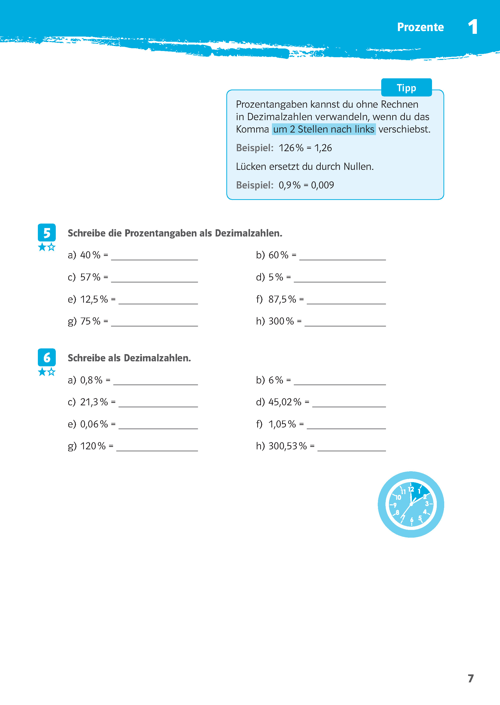 Klett 10-Minuten-Training Mathematik Prozente und Zinsen 6.-8. Klasse