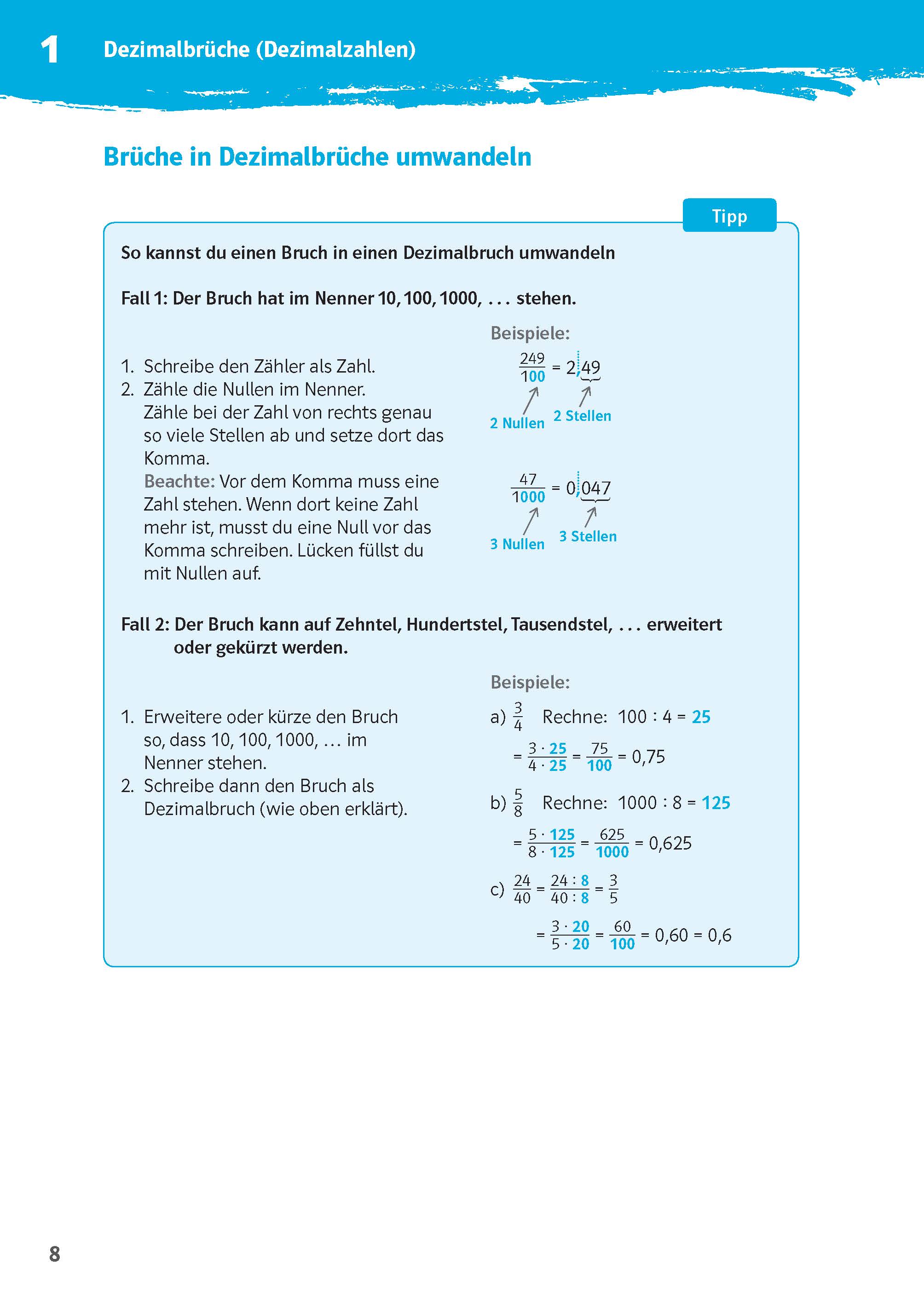 Klett 10-Minuten-Training Mathematik Rechnen mit Dezimalbrüchen 6. Klasse