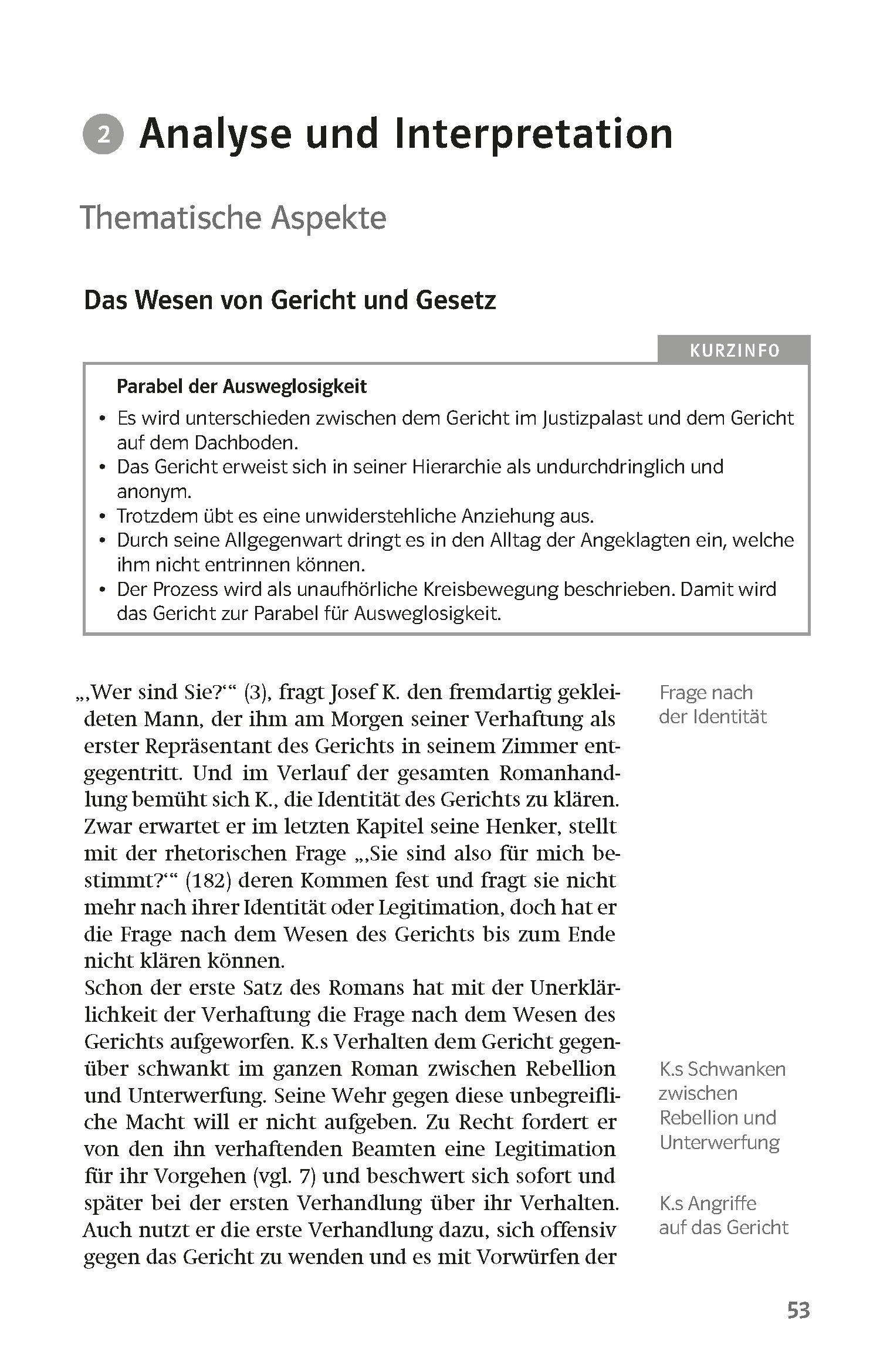 Klett Lektürehilfen Franz Kafka, Der Proceß