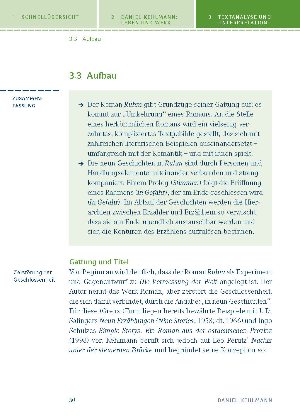 Ruhm von Daniel Kehlmann - Textanalyse und Interpretation