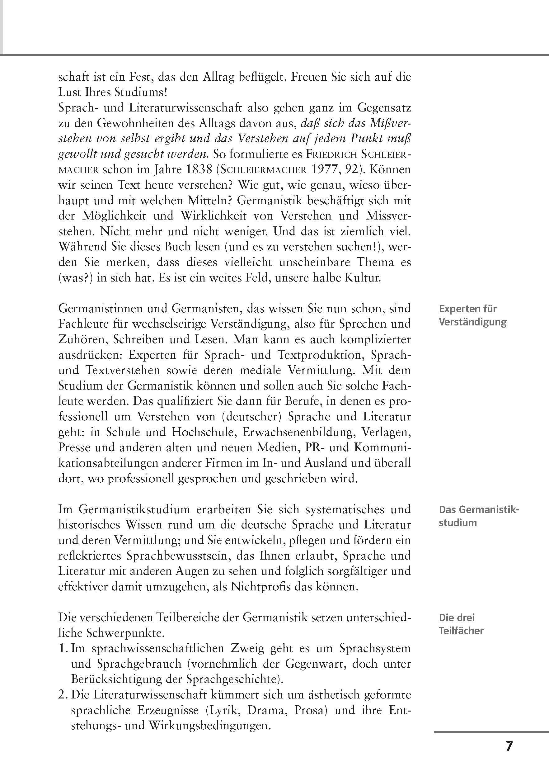 Eine Seite aus einem deutschen Buch über Verständigung und Missverständnisse in der Sprache, mit hervorgehobenem Text und einem Seitenetikett, Experten für Verständigung.