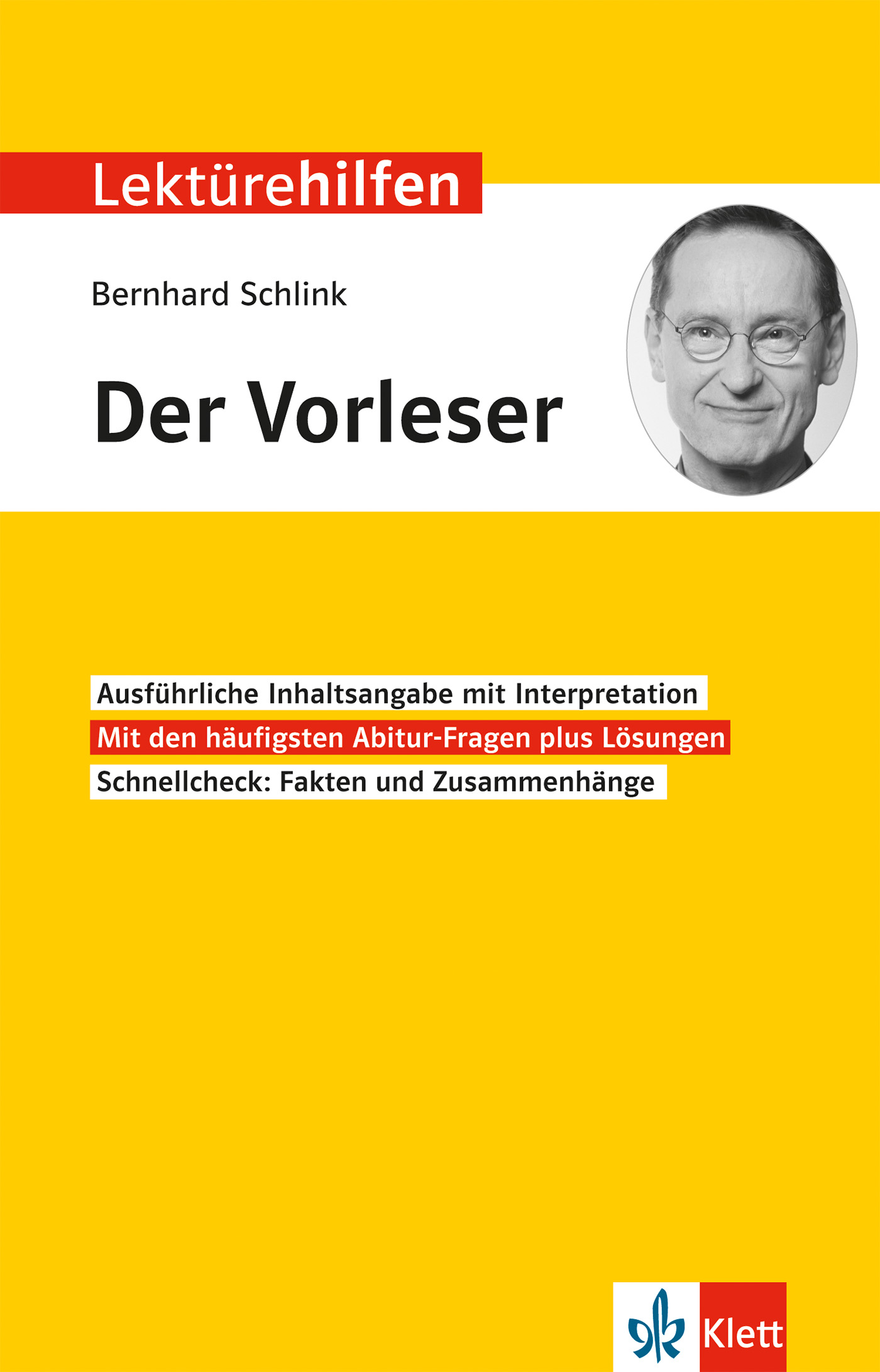 Klett Lektürehilfen Bernhard Schlink, Der Vorleser