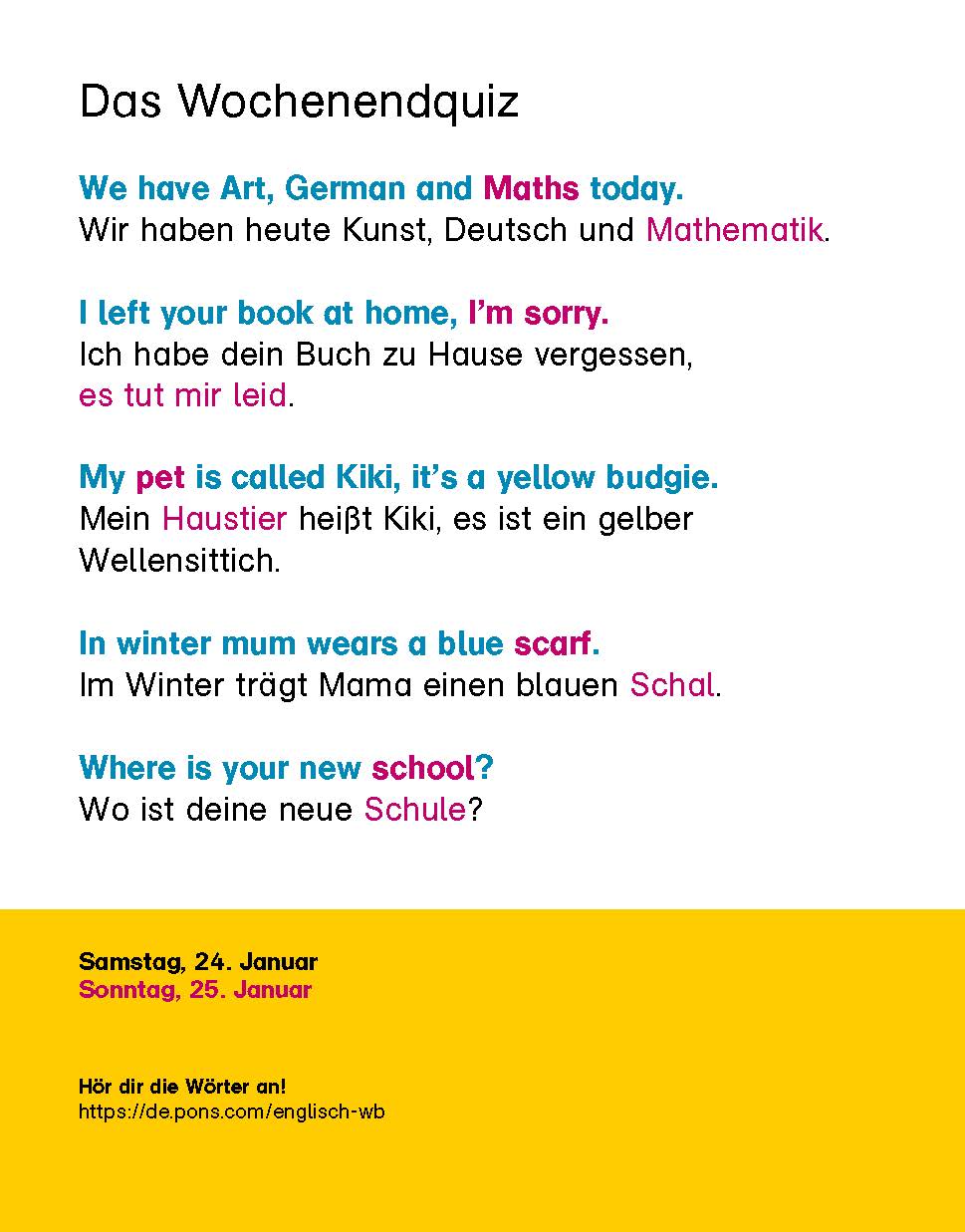 Langenscheidt Kinderkalender Englisch 2026