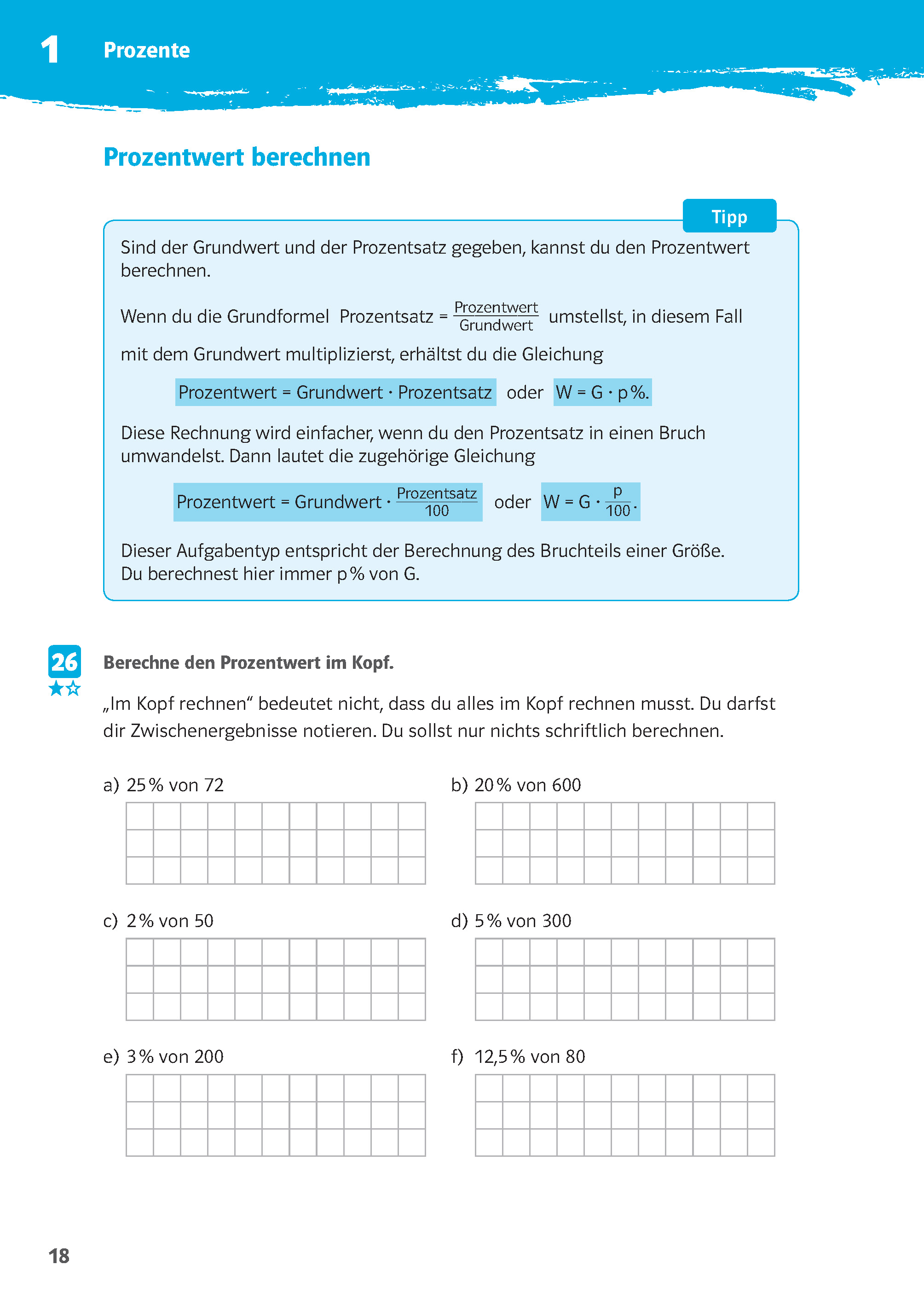 Klett 10-Minuten-Training Mathematik Prozente und Zinsen 6.-8. Klasse