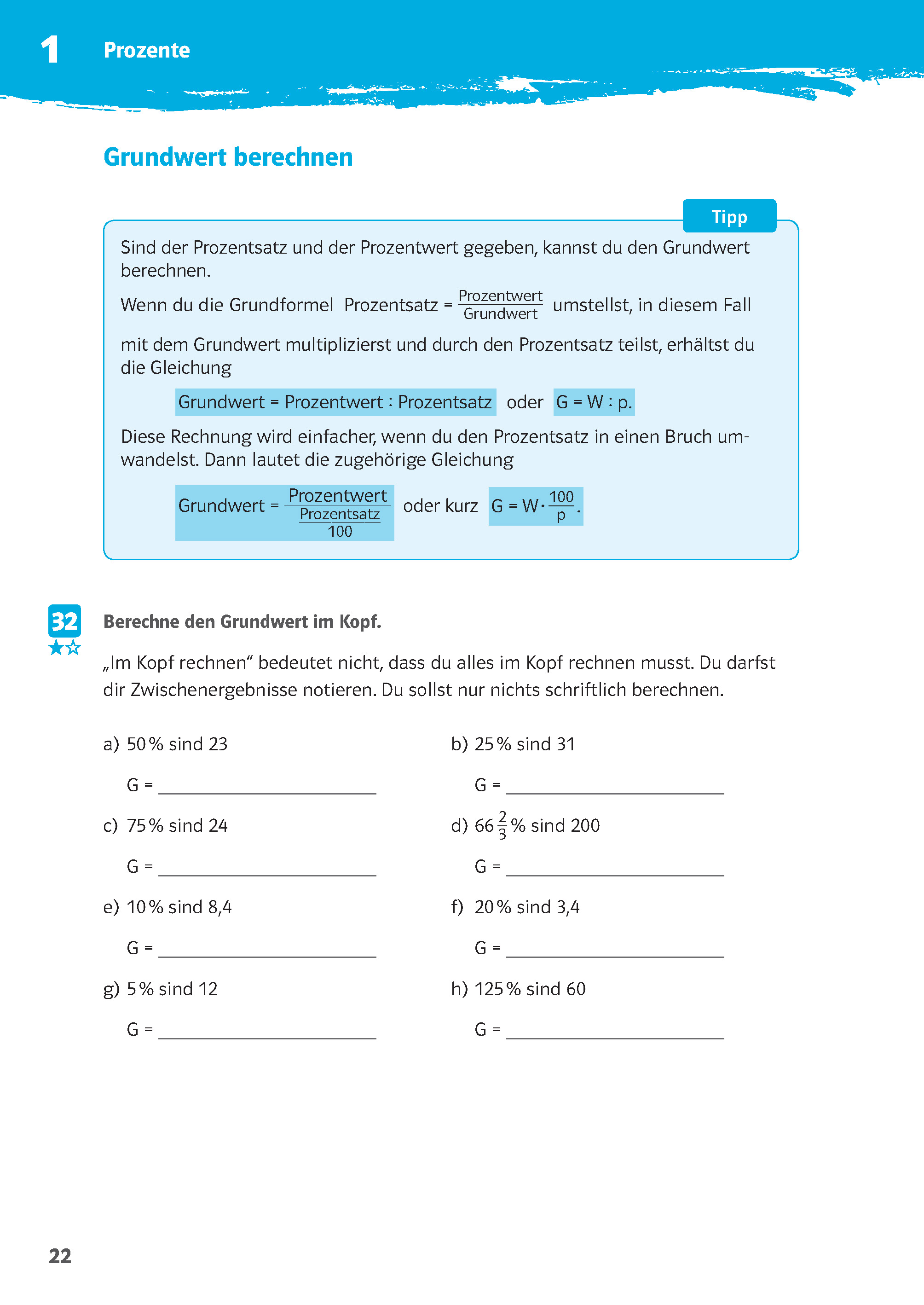 Klett 10-Minuten-Training Mathematik Prozente und Zinsen 6.-8. Klasse