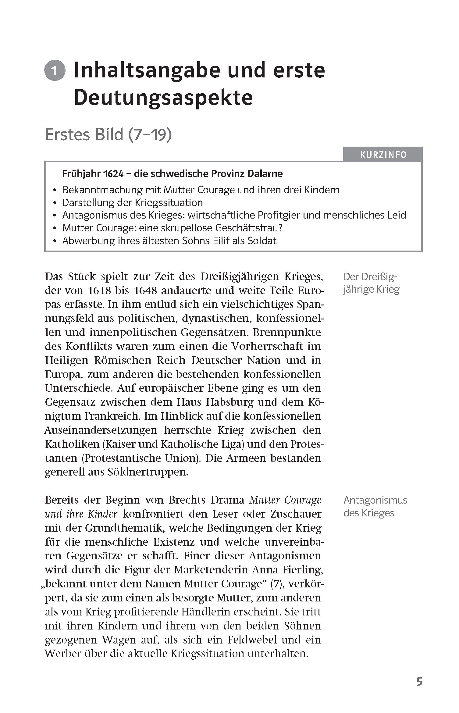 Klett Lektürehilfen Bertolt Brecht, Mutter Courage und ihre Kinder