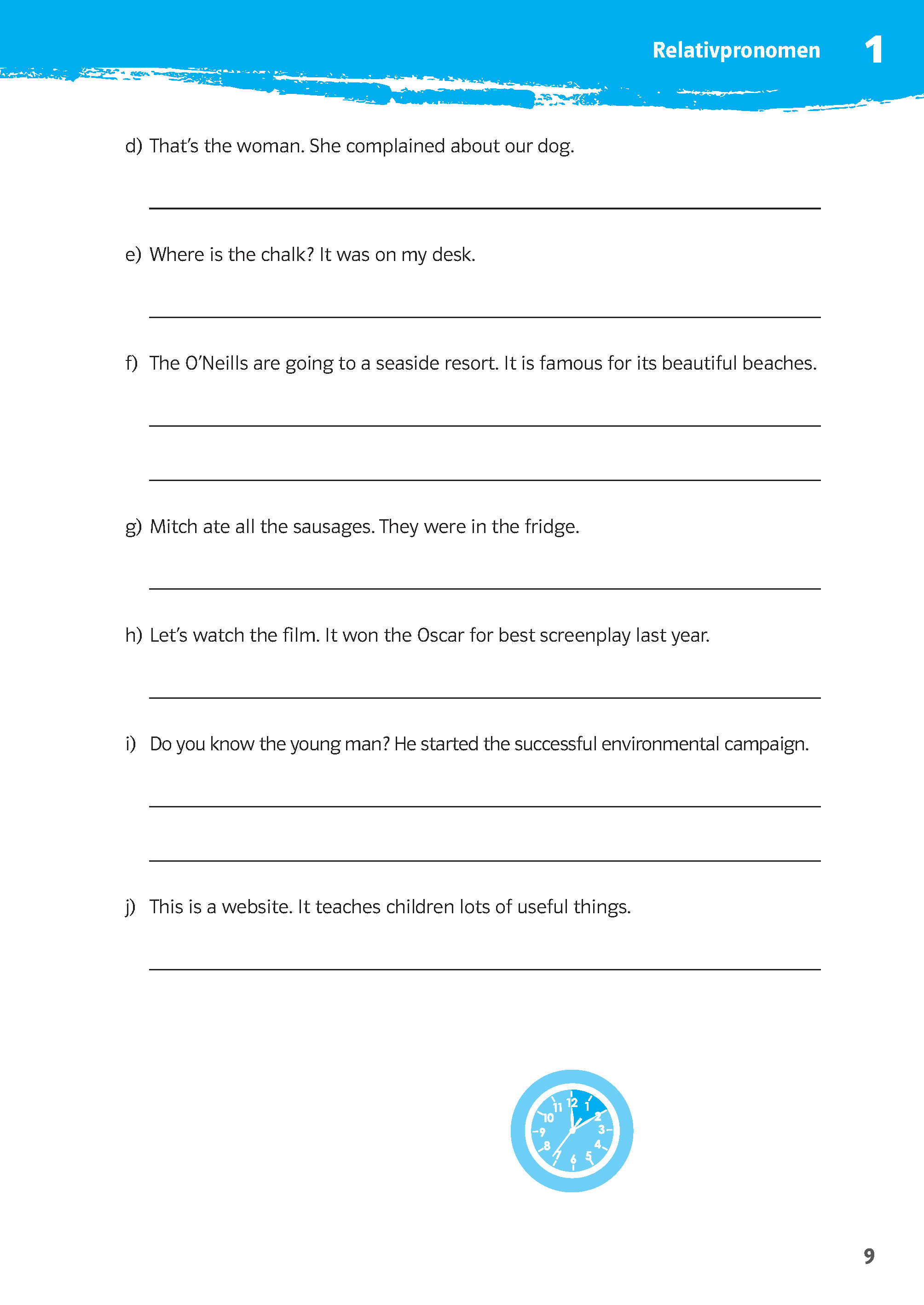 Klett 10-Minuten-Training Englisch Grammatik Relative Clauses 6./7. Klasse